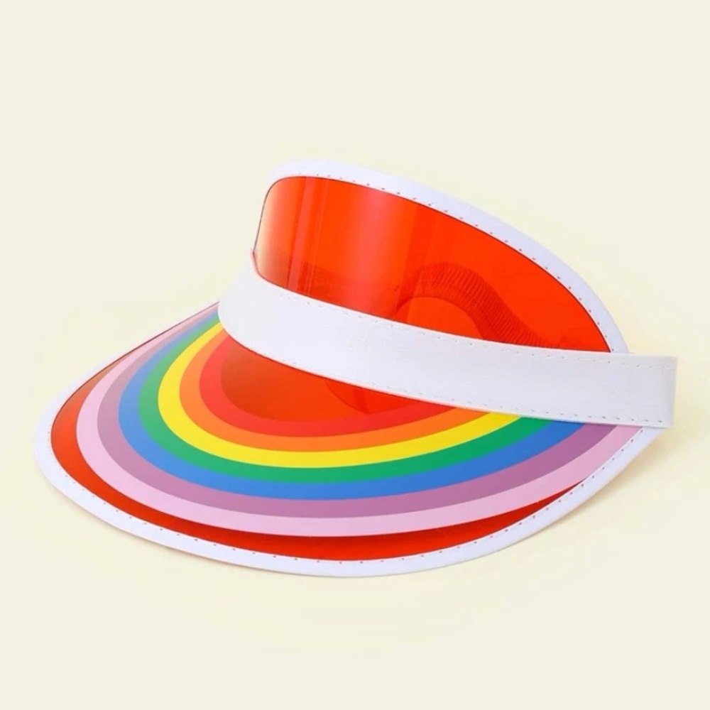New! Red Rainbow Pride Visor